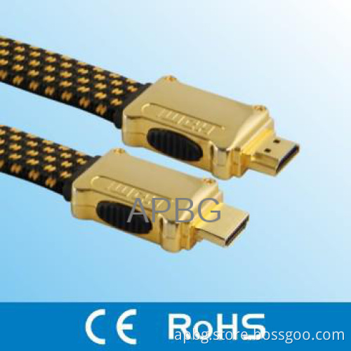 High Speed Flat HDMI Cable with Gold Plated Connector for HDTV, 3D